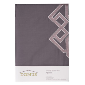 DOMUS: Queen Duvet Cover Set: 3pc ; Duvet Cover, 220x230cm + 2 P/Sham #F057