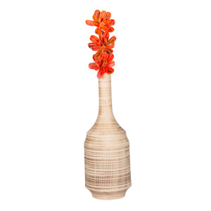 Decoration: Hand Made Lotus Flower, 3pcs, Orange