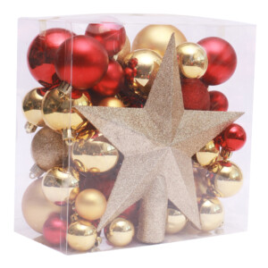 X'Mas Decoration Gift Pack, 48pc Set, Red/Gold