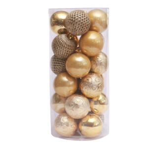 X'Mas Decoration Balls, 24pc Pack, Gold