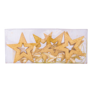 Decoration: Eva Star, 8cm, Set 6pcs #D08-B7139G