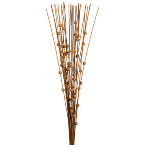 Winston: Decoration; Bamboo Stick With Wooden Pearl, 30 Stems Bunch, Light Brown