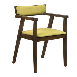 Dining Arm Chair : (55x53x76)cm, Green/Walnut