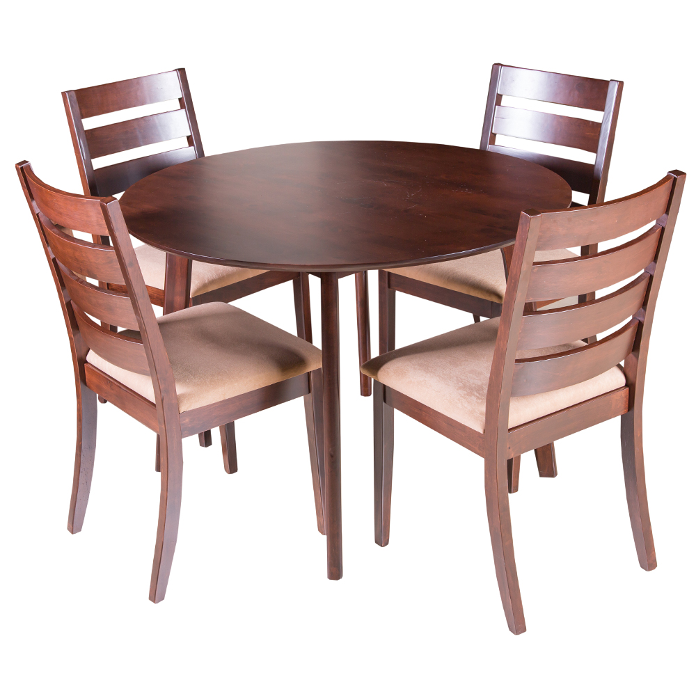 AMBER: DiningTable + 4 Side Chairs; Espresso WF-0151