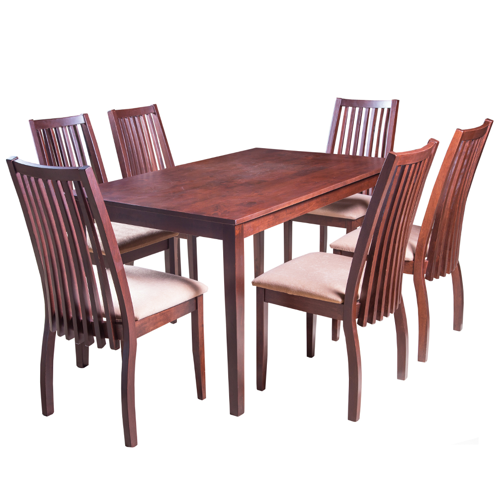 MICHU: DiningTable + 6 Side Chairs; Espresso WF-0151