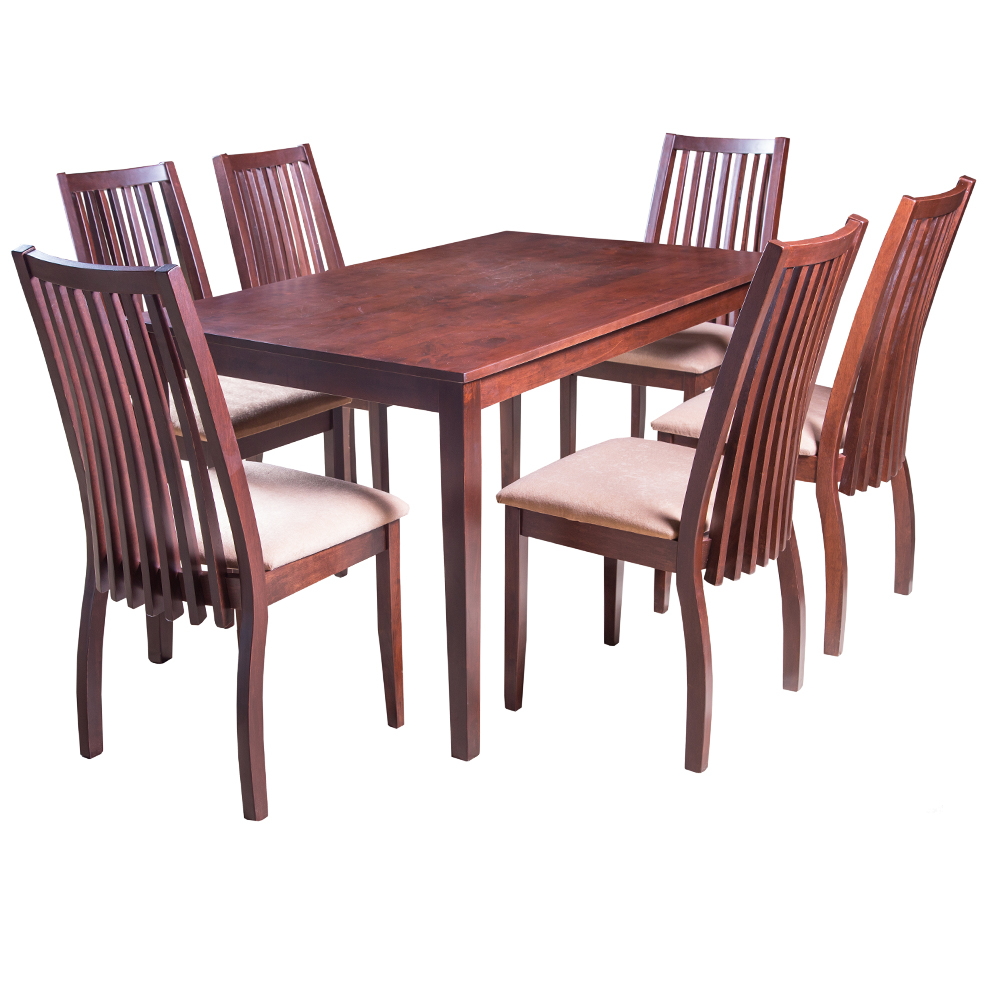EUROSPAN: Dining Table #TH-6440BBH + 6 Side Chairs #CB-3321YBH