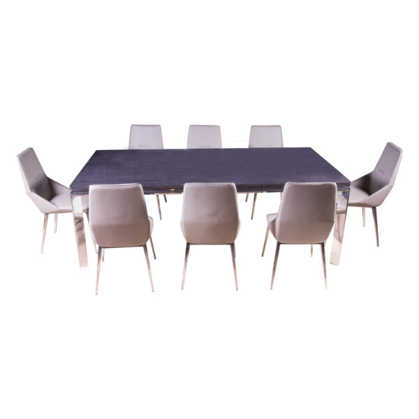 HOBANG: Dining Table (110x220cm) #237T3 + 8 Side Chairs (60x48x90cm) #HN44