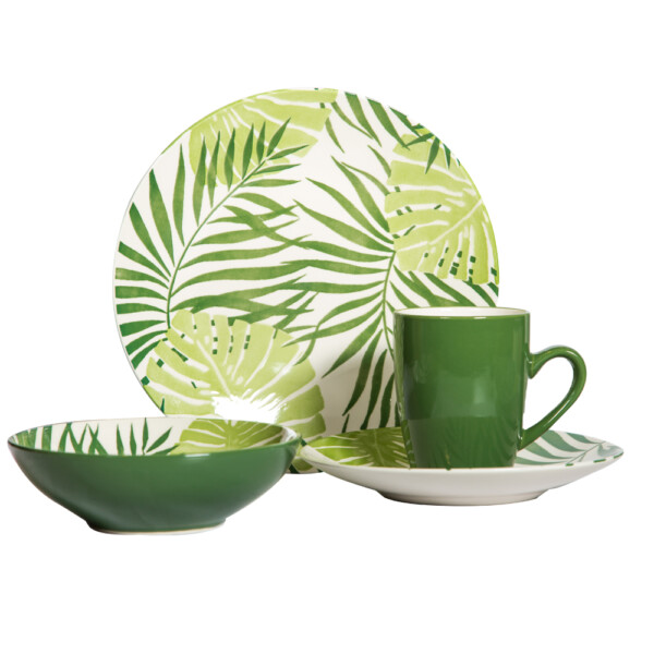 Dinner Set: Palm Leaf Green/9342; 16pcs Set Ref.205000