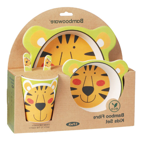 Domus: Bamboo Fibre Kids Dinner Set; 5pcs, Tiger