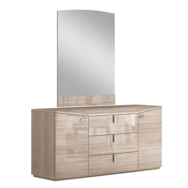 Perfect Line: Buffet Cabinet; (165.5x54x80)cm + Mirror; (120x90x3)cm, BeigeAngley
