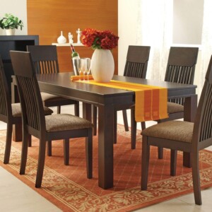 HORMBEAN: DiningTable + 6 Side Chairs, Espresso WF-0151
