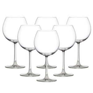 OCEAN:Madison Burgundy: Wine Glass Set: 6pcs 650ml #1015D22E/1015D22L