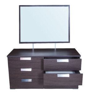 Dresser + Mirror, Black Oak