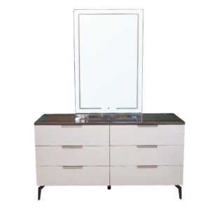 PERFECT LINE: Dresser #RB167DA(156.5x48.5x85cm) + Mirror With LED Light(120x80x2.0cm) #GB167MA-L