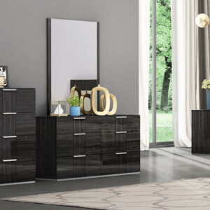 Dresser; (145.5x48.5x76)cm + Mirror; (90x2x120)cm, Grey Angley