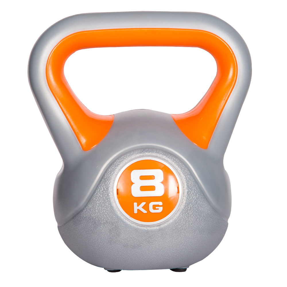 Plastic Kettel Bell-8kg, Grey/Orange