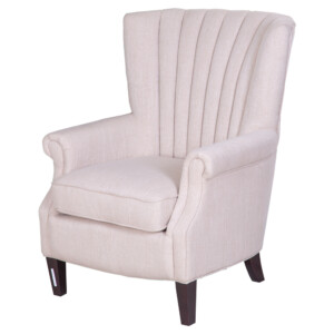 Fabric Arm Chair: 1-Seater- (79x88x98)cm, Oatmeal