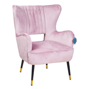 Fabric Arm Chair: 1-Seater- (73x70x93)cm, Pink