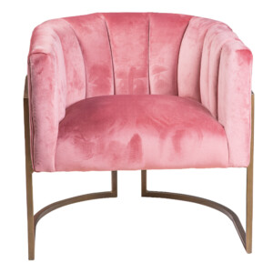 Fabric Arm Chair: 1-Seater- (72x75x73)cm, Rose