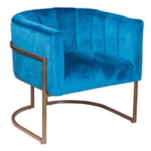 Fabric Arm Chair: 1-Seater- (72x75x73)cm, Sky Blue