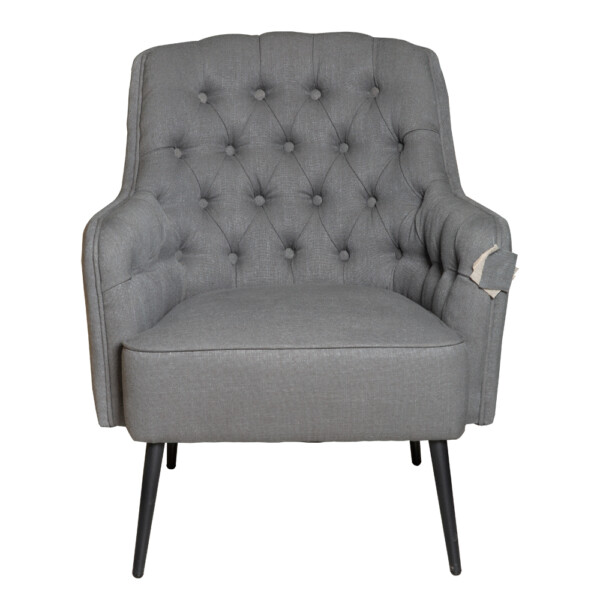 Fabric Arm Chair: 1-Seater- (75x79x88)cm, Gray