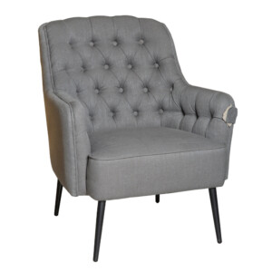 Fabric Arm Chair: 1-Seater- (75x79x88)cm, Gray