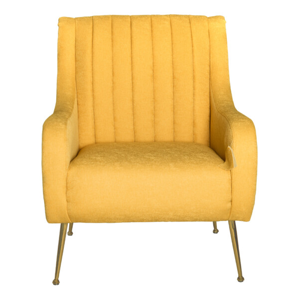 Fabric Arm Chair: 1-Seater- (74x87x94)cm, Yellow