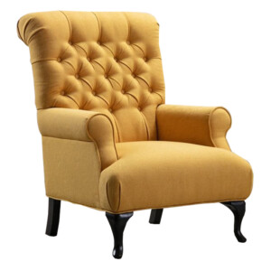 Fabric Arm Chair: 1-Seater- (81x94x105)cm, Yellow