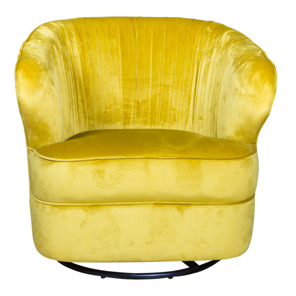 Fabric Swivel Arm Chair: 1-Seater; (78x79x78)cm, Yellow/Green