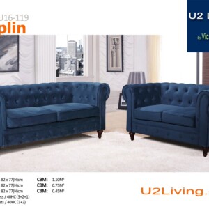 U2 LIVING: CHAPLIN Fabric Sofa; 5 Seater (3+2)