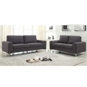 Fabric Sofa: 5 seater(3 + 2), Zander Charcoal