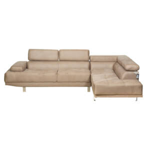 Fabric Corner Sofa With Chaise; Right, Taupe