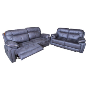Small Fabric Recliner Sofa; 5 Seater (3RR+2RR), Cloudy Blue