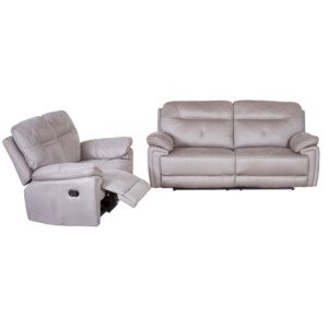 Small Fabric Recliner Sofa; 5 Seater (3RR+2RR), Mist Grey