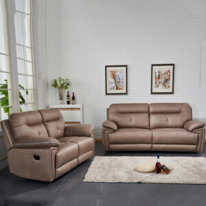 Small Fabric Recliner Sofa; 5 Seater (3RR+2RR), Taupe