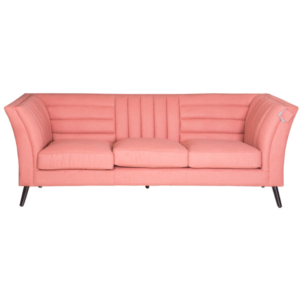 Fabric Sofa: 3-Seater; (222x87x77)cm, Pink