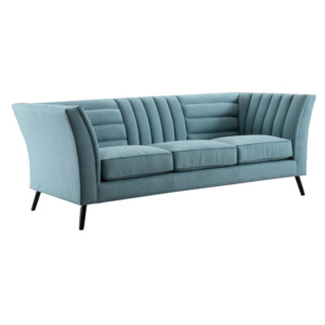 Fabric Sofa: 3-Seater; (222x87x77)cm, Light Blue