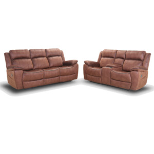 Motion: Fabric Recliner Sofa With Console: 6 Seater (3RR+2RR+1R) Ref. RR5217A51/52D/53