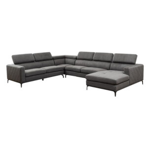 Houston U3012T Modular Fabric Corner Sofa + Chaise, Left, Nappa Grey