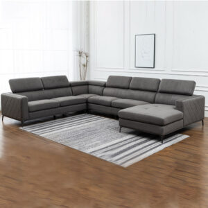 Houston U3012T Modular Fabric Corner Sofa + Chaise, Left, Nappa Grey