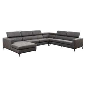 Houston U3012T Modular Fabric Corner Sofa + Chaise, Right, Nappa Grey