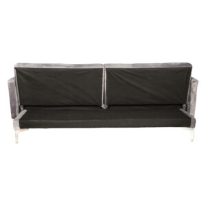 Clic Clac Velvet Sofa Bed With Split Back Sofa, Light Grey