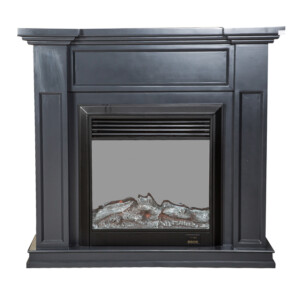 Decorative Fire Place + Heater: (120x32)cm, Dark Grey