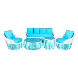 Garden Furniture Set: 5-Seater Sofa (3+1+1) +Coffee Table + Side Table