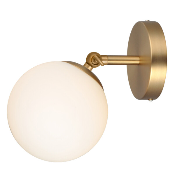 Domus: Wall Lamp: Brushed Brass/Opal Matt, E14 1x40W #V36050/1W/OM/140