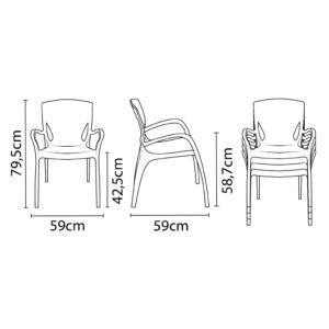 Tramontina: Clarice Plastic Leisure Arm Chair; 59.3x59x80cm #92040