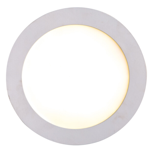 LED Recessed Round Panel Light; 12W, 3000K