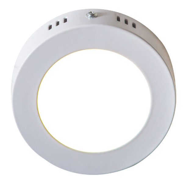 LED Surface Round Panel Light; 6W, 3000K