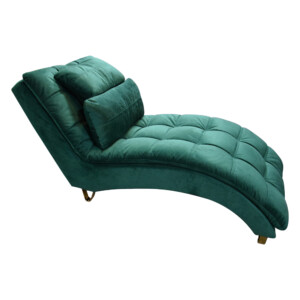 Rela: Velvet Lounge Chaise, (169x75x79)cm, Green