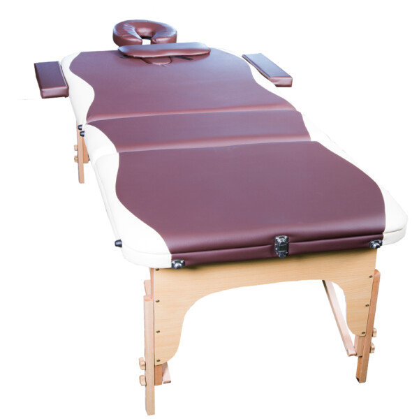 Massage Table: (185x80)cm, Brown/Cream